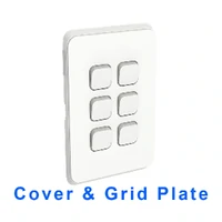 Clipsal Iconic 3046VH-VW Gridplate & Cover | 6 Gang, No Mech