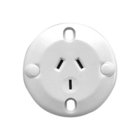 Clipsal 3 Pin Flush Base Round Surface Socket 10A White