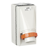 IP66 Clipsal 56 Series - Appliance Inlet - 250V 20A - 3 Round Pins - Grey