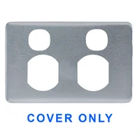 Clipsal C2025CBA COVER ONLY | Classic Double Power Point Cover Brushed Aluminium