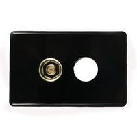 Clipsal C2032 Black Audio In/Out Jack And Spare Cable Entry Plate