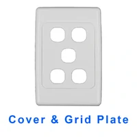 Clipsal C2035VH-WE Grid Plate & Cover | Classic 5 Gang, No Mech