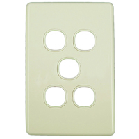 Clipsal C2035VH 5 Gang Grid Plate and Cover Classic Series Cream
