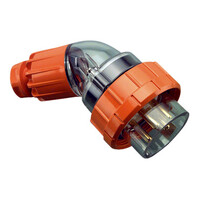 IP66 Clipsal 56 Series - Angled Plug - 500V 10A - 4 Round Pins - Electric Orange - 56PA410-EO 