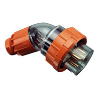 IP66 Clipsal 56 Series - Angled Plug - 500V 20A - 4 Round Pins - Electric Orange - 56PA420-EO 