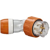 IP66 Clipsal 56 Series - Angled Plug - 500V 40A - 4 Round Pins - Electric Orange - 56PA440-EO 