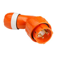 IP66 Clipsal 56 Series - Angled Plug - 500V 50A - 4 Round Pins - Electric Orange - 56PA450-EO 