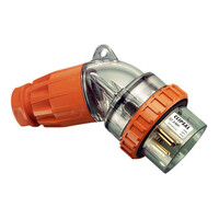IP66 Clipsal 56 Series - Angled Plug - 500V 32A - 5 Round Pins - Chemical Resistant Orange - 56PA532-RO 