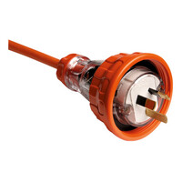 IP66 Clipsal 56 Series - Plug Top - Straight  3 Flat PIN  10A  250V - Electric Orange - 56P310-EO 