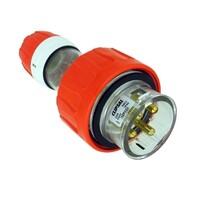 IP66 Clipsal 56 Series - Straight Plug - 500V 20A - 4 Round Pins - Electric Orange - 56P420-EO 