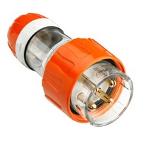 IP66 Clipsal 56 Series - Straight Plug - 500V 32A - 4 Round Pins - Electric Orange - 56P432-EO 