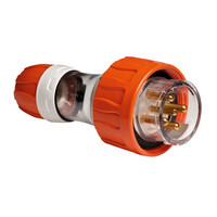IP66 Clipsal 56 Series - Straight Plug - 500V 10A - 5 Round Pins - Electric Orange - 56P510-EO 