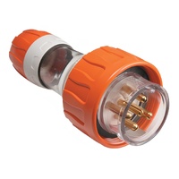 IP66 Clipsal 56 Series - Straight Plug - 500V 20A - 5 Round Pins - Electric Orange - 56P520-EO 