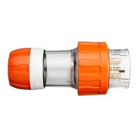 IP66 Clipsal 56 Series - Straight Plug - 500V 50A - 5 Round Pins - Electric Orange - 56P550-EO 