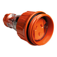 IP66 Clipsal 56 Series - Cord Extension Socket - 3 Flat PIN, 250V, 10A - Chemical Resistant Orange