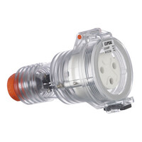 IP66 Clipsal 56 Series - Cord Extension Socket - 3 Round PIN  250V  20A - Electric Orange - 56CSC320-EO 