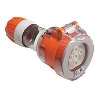 IP66 Clipsal 56 Series - Cord Extension Socket - 5 Round PIN  500V  20A - Electric Orange - 56CSC520-EO 