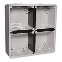 IP66 Clipsal 56 Series - Mounting Back Box - 4 Gang  Vertical Socket Mounting - Grey - 56E4-GY 
