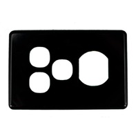 Clipsal SC2015XXC Black Slimline SC Series Single Power Point with 2 Extra Switches Cover Only