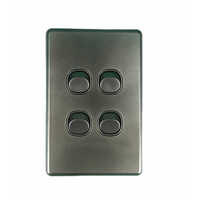 Clipsal SC2034VA Slimline SC Series 4 Gang Light Switch Chrome Shadow
