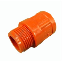 Clipsal 263/20 20-25mm HD Conduit Plain to Screwed Adapter PVC Orange without Lock Ring