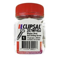 Clipsal 357WF40J 10 Gauge x 40mm Washer Head Self Drilling Screws 50 Pack