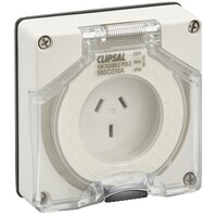 IP66 Clipsal 56 Series - Socket Outlet - Surface Auto 10A Less Enclosure - Grey