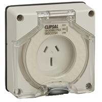 IP66 Clipsal 56 Series - Socket Outlet - Surface Auto 3 Pole 15A Less Enclosure - Grey