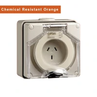 Clipsal 56SO310-RO 56 Series Surface Socket IP66 250V 10A 3 Flat Pin Orange