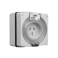 IP66 Clipsal 56 Series - Surface Socket - 250V 15A - 3 Flat Pins - Grey
