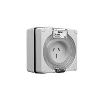 IP66 Clipsal 56 Series - Surface Socket - 250V 15A - 3 Flat Pins - Chemical Resistant Orange