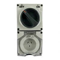 IP66 Clipsal 56 Series - Switched Socket Outlet - 250V  10A  3 Flat Pin - Grey - 56C310-GY 