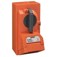 Clipsal 66CV563-RO 66 Series Switched Socket 500V 63A 5 Round Pin IP66 Chemical Resistant Orange