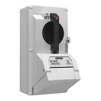 IP66 Clipsal 66 Series - Switched Socket Outlet - 500V  50A  7 Round PIN  5 Pole  Surface Mount - Chemical Resistant Grey - 66CV750-RG