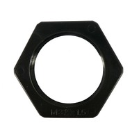 Conduit Lock Nut Nylon 32mm thread Black