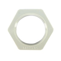 Conduit Lock Nut Nylon 32mm thread Grey