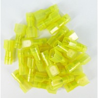 Terminal Male Blade Quick Connect Fully Insulated Yellow Nylon 25 Pack