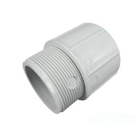 40mm Conduit Plain to Screwed Adaptor PVC Grey without Lock Ring