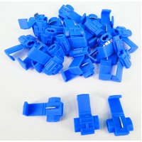 Electrical Cable Quick Splice Wire Tap Connector Blue AWG 14-16 Pack of 25