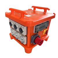 Distribution Cube, 5 Pin 63 Amp Ceeform Inlet, 5x 5 Pin 32 amp Australian Switched Socket Outlets with C Curve RCBO
