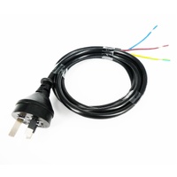 Power Lead & Plug 10 Amp 3 Pin 1.0mm CSA 2 Metre Black