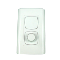 S2L Euro Dolly Series Large Plate 2 Gang Light Switch with Dimmer