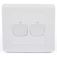 S2LL Euro Dolly Series Extra Large Plate 2 Gang Light Switch