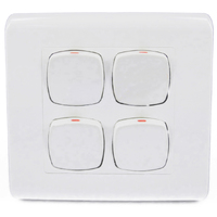 S4LL Euro Dolly Series Extra Large Plate 4 Gang Light Switch