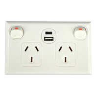 P2D/USB/AC Double Pole Double Power Point with Dual Type A&C Charging Outlets