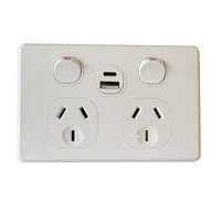 Transco P2D/USB/AC Powerclip Double Pole Double Power Point USB-A & USB-C 10A 240V