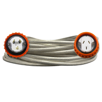 Extension Lead Braided 3 Pin Flat 10 Amp 240V Clear