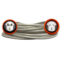 Extension Lead Braided 3 Pin Flat 15 Amp 240V Clear