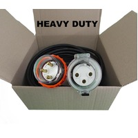 32A Heavy Duty Extension Lead Single Phase 3 Pin Round 15 Metres