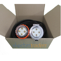 Three Phase 32A Power Extension Lead 25m Metres with 32 Amp 4 Pin Plug Socket